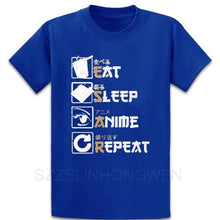 Load image into Gallery viewer, Eat Sleep Anime Beautiful Cartoon T Shirt Leisure Size Over Size S-5XL Personalized Summer Style Cotton Comical Slim Shirt