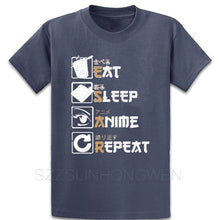 Load image into Gallery viewer, Eat Sleep Anime Beautiful Cartoon T Shirt Leisure Size Over Size S-5XL Personalized Summer Style Cotton Comical Slim Shirt