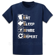 Load image into Gallery viewer, Eat Sleep Anime Beautiful Cartoon T Shirt Leisure Size Over Size S-5XL Personalized Summer Style Cotton Comical Slim Shirt