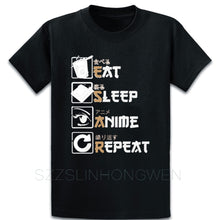 Load image into Gallery viewer, Eat Sleep Anime Beautiful Cartoon T Shirt Leisure Size Over Size S-5XL Personalized Summer Style Cotton Comical Slim Shirt
