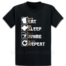 Load image into Gallery viewer, Eat Sleep Anime Beautiful Cartoon T Shirt Leisure Size Over Size S-5XL Personalized Summer Style Cotton Comical Slim Shirt
